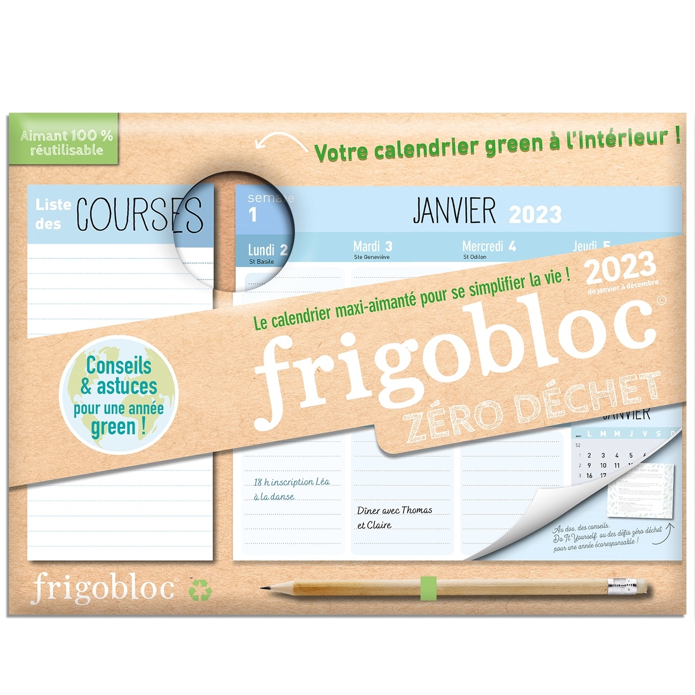 Mini Frigobloc Hebdomadaire 2023 Zéro déchet (de janv. à déc. 2023)