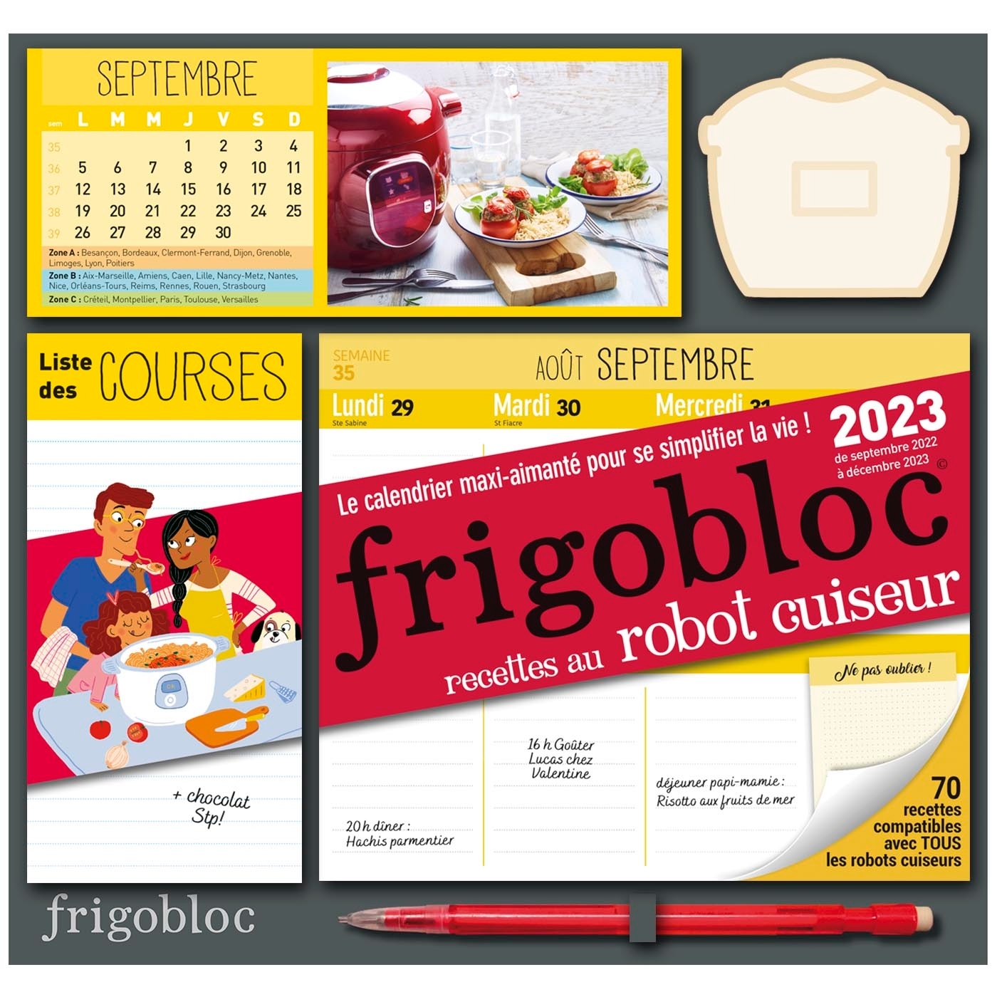 Frigobloc Hebdomadaire 2023 Robot cuiseur (de sept. 2022 à déc. 2023)