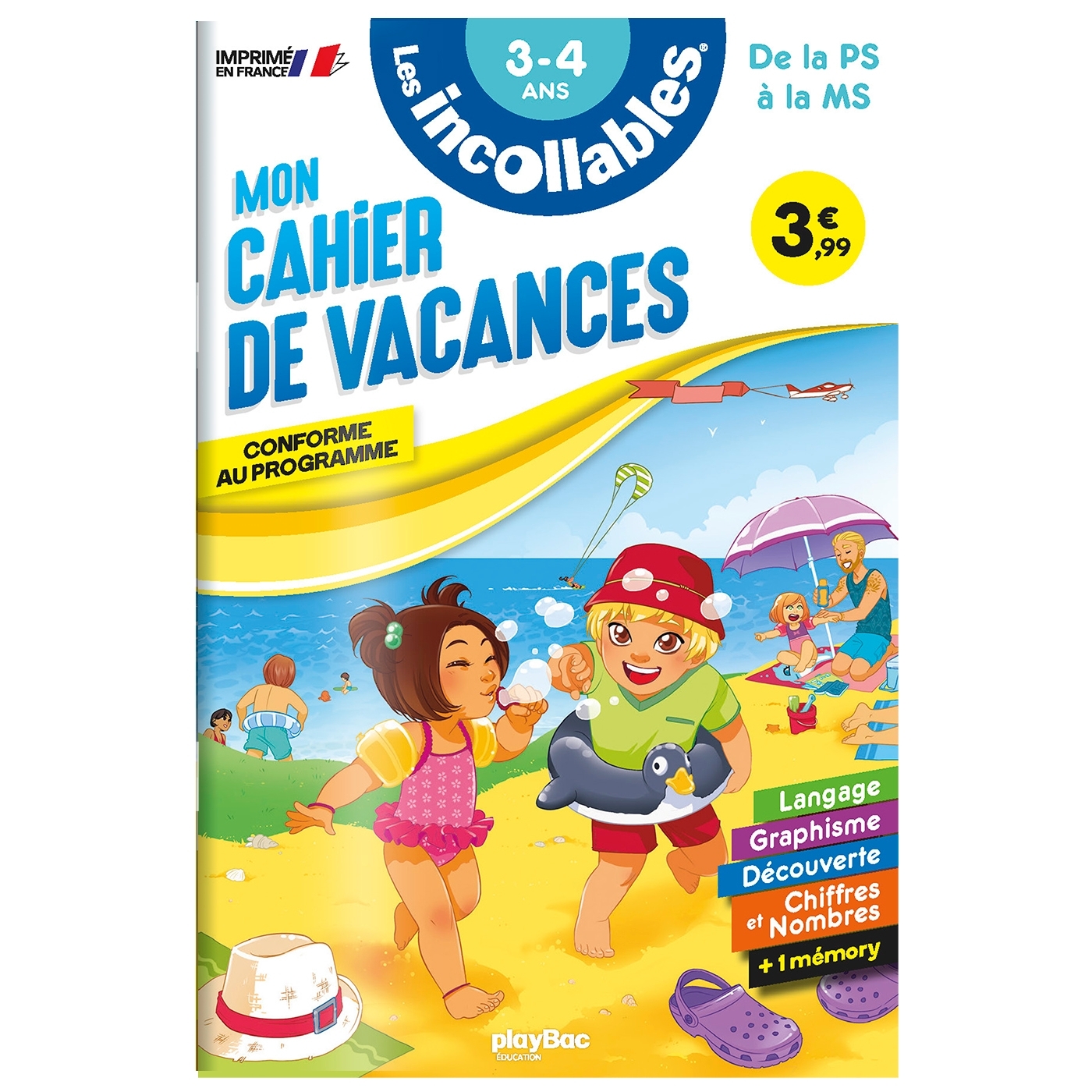 Cahier de vacances 2026 - Les incollables - Petite Section à Moyenne Section - 3/4 ans