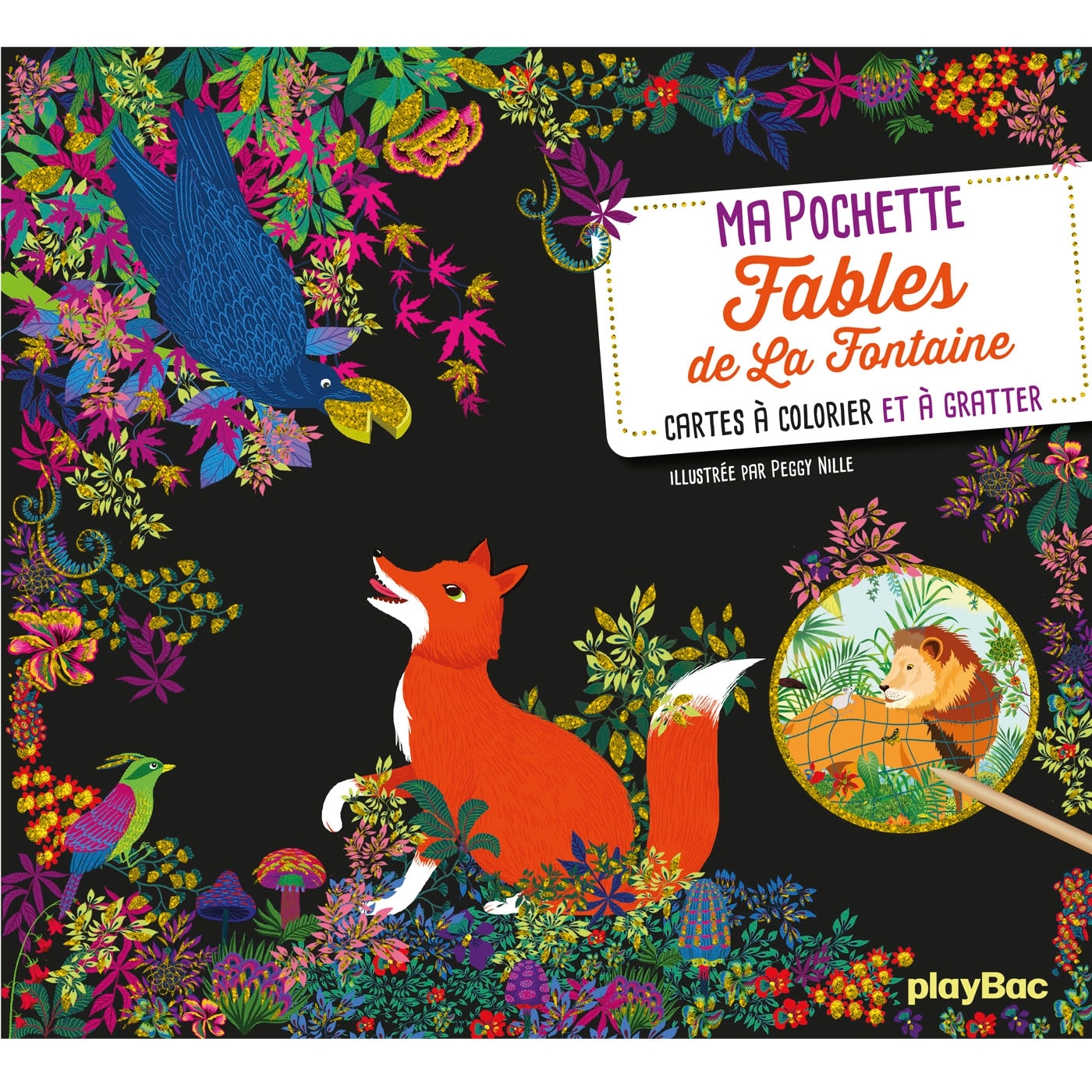 Ma pochette Fables de La Fontaine - Cartes à gratter et à colorier