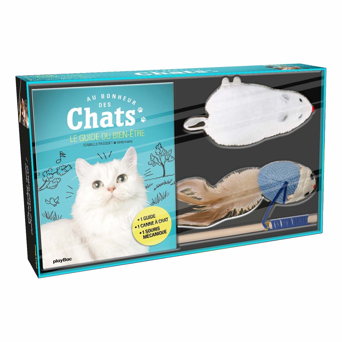Coffret au bonheur des chats  Livre + jeux pour chat