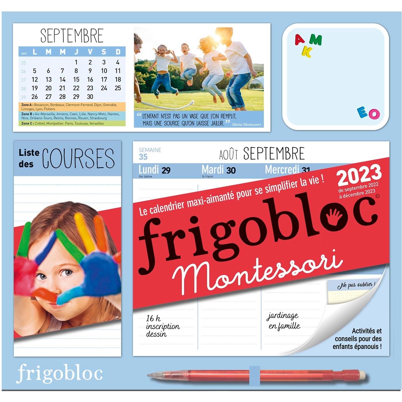 Frigobloc Hebdomadaire 2023 Montessori (de sept. 2022 à déc. 2023)