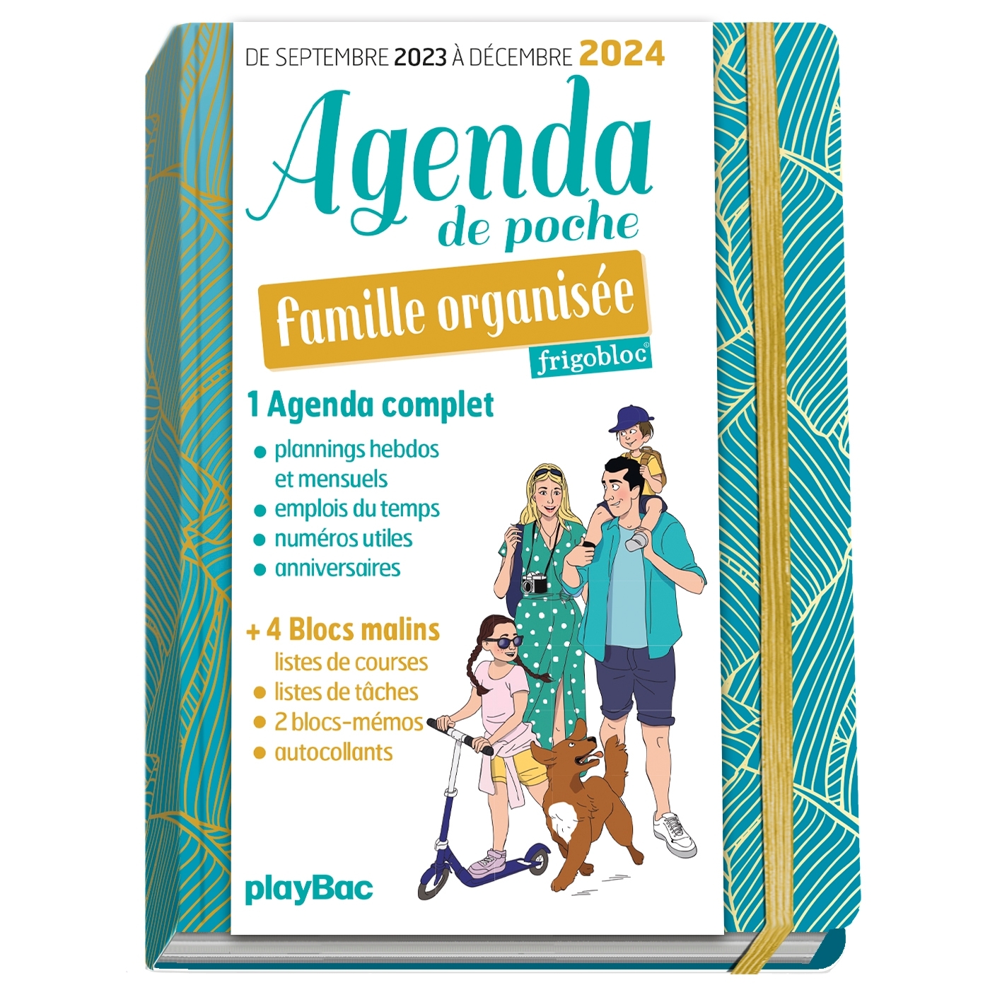 Agenda de poche 2024 de la famille organisée - bleu (de sept. 2023 à déc. 2024)