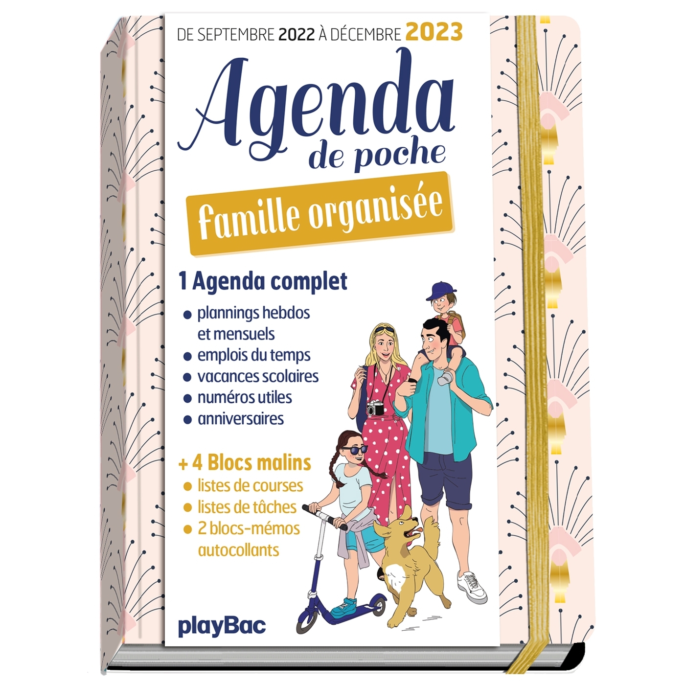 Agenda de poche 2023 de la famille organisée - rose (de sept. 2022 à déc. 2023)