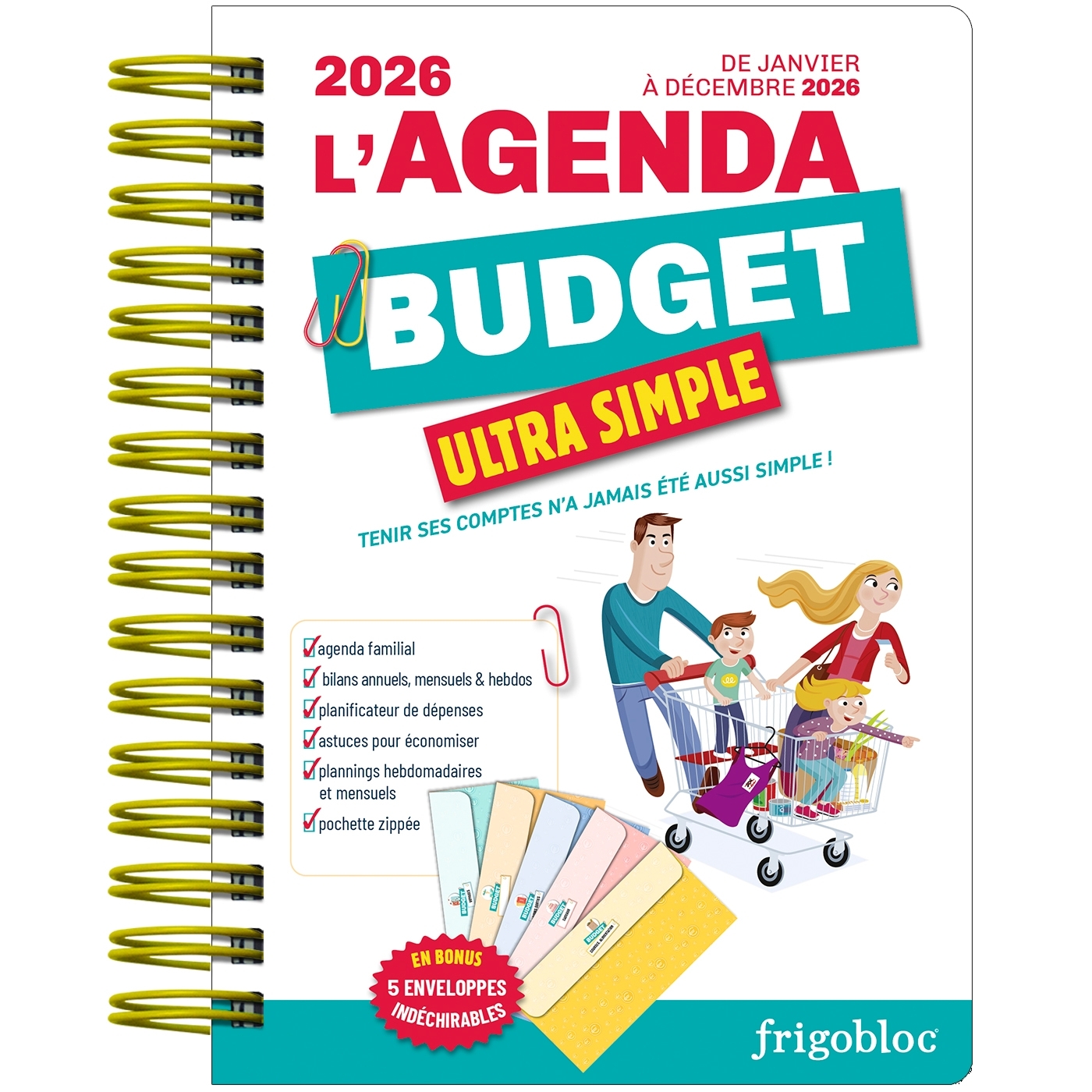 L'agenda 2026 du budget de la famille avec enveloppes indéchirables ! (de janv. à déc. 2026)