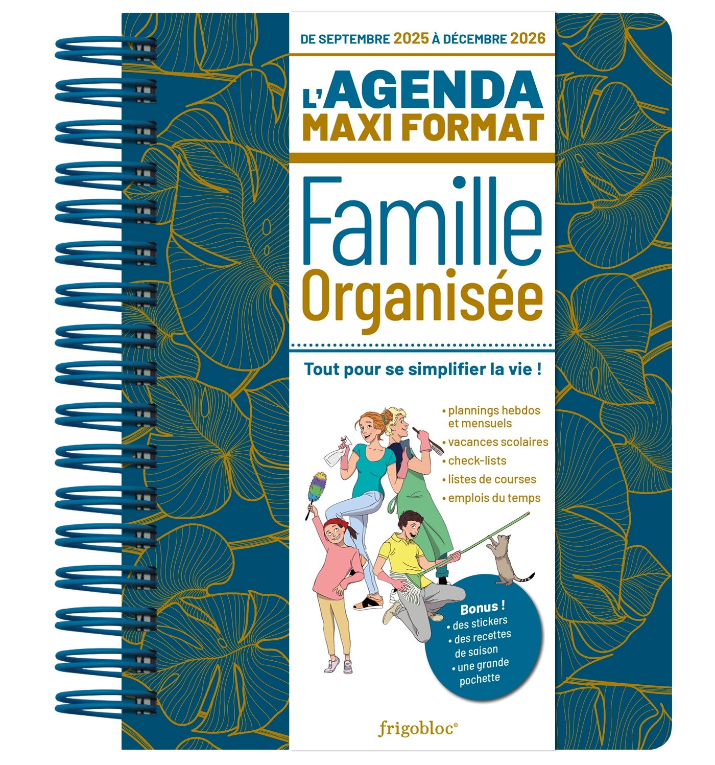L'agenda 2026 de la famille organisée Maxi format (de sept. 2025 à déc. 2026)