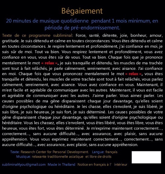 Programme Subliminal Audio - Bégaiement