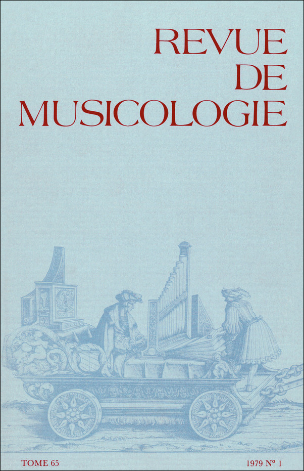 Revue de musicologie tome 65, n° 1 (1979)