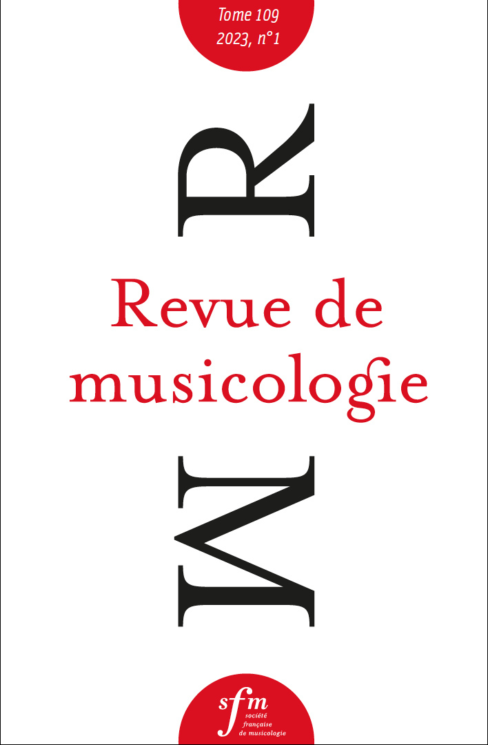 Revue de musicologie, t. 109/1 (2023)