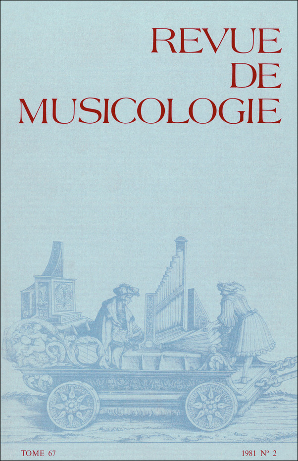 Revue de musicologie tome 67, n° 2 (1981)