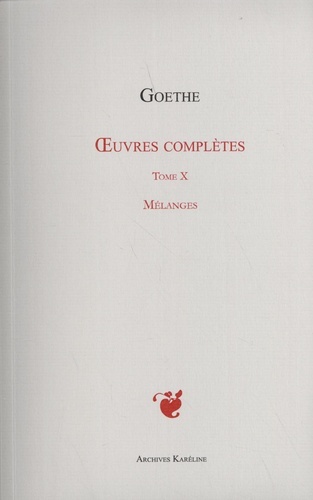 OEuvres complètes Tome X