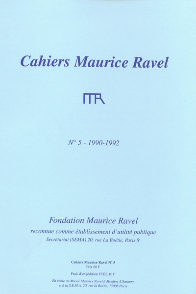 Cahiers Maurice Ravel n° 5