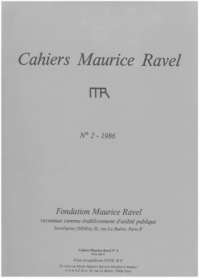 Cahiers Maurice Ravel n° 2