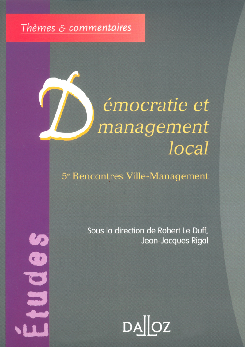 Démocratie et management local - 5e Rencontres Ville-Management