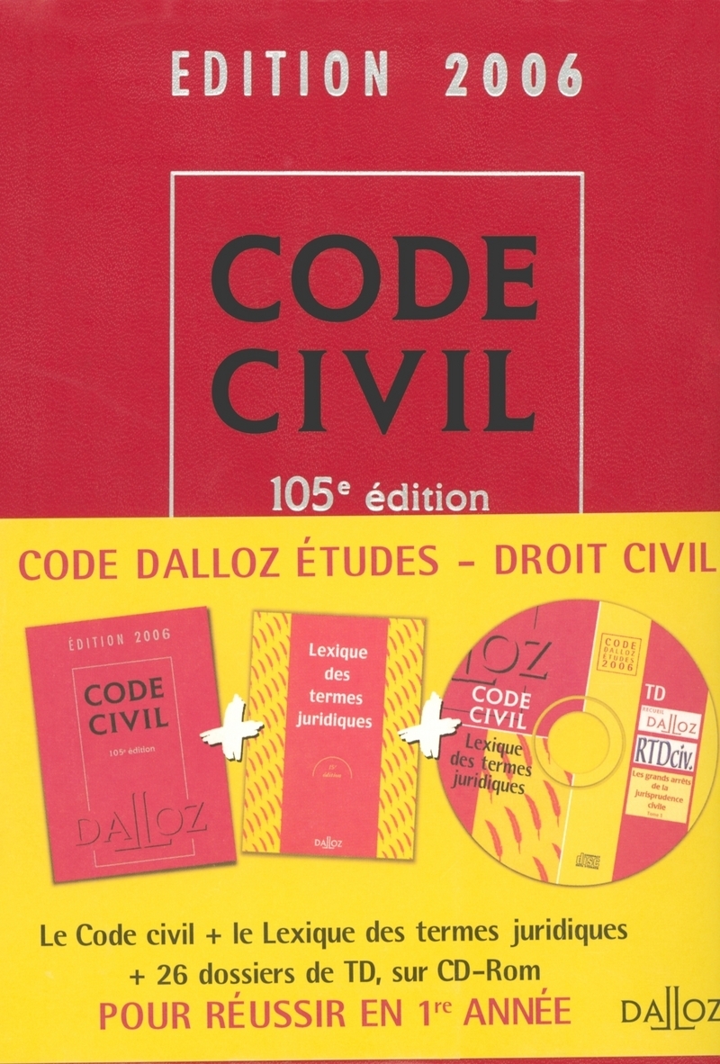 Code Dalloz Études droit civil 1re année 2006