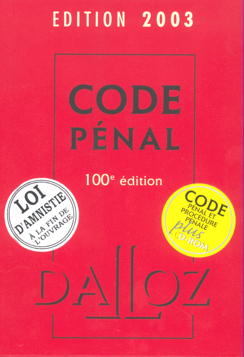 CODE + PENAL ET PROCEDURE PENALE 2003 : PACK DU CD ET DES 2 CODES PAPIER
