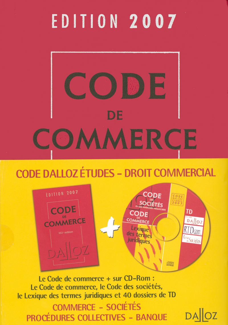 Code Dalloz Études droit commercial 2007