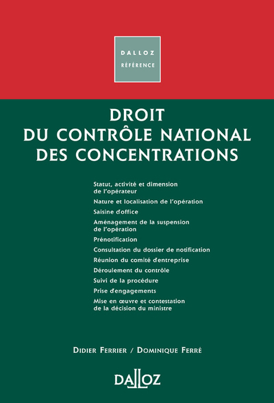 Droit du contrôle national des concentrations - 1ère éd.