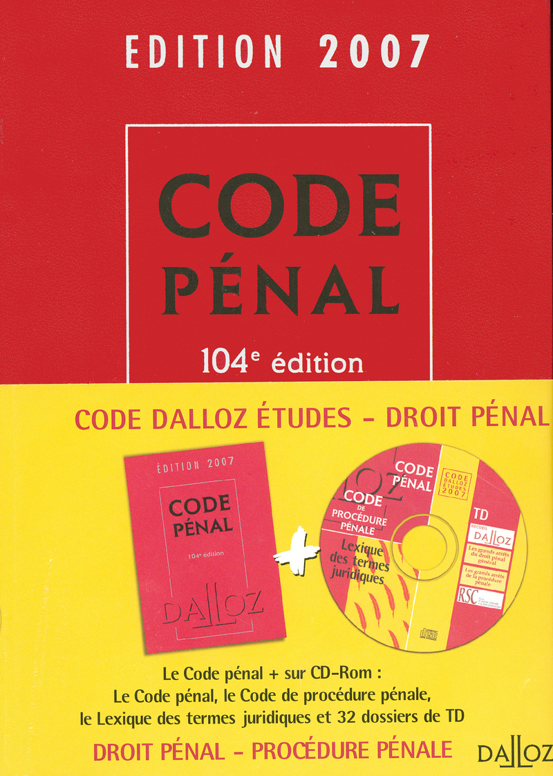 Code Dalloz Études droit pénal 2007