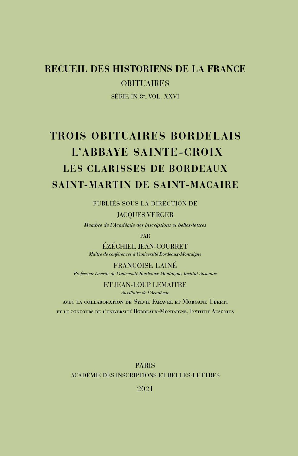 Trois obituaires bordelais