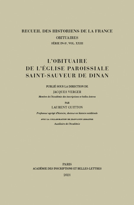 L'obituaire de l'église paroissiale Saint-Sauveur de Dinan