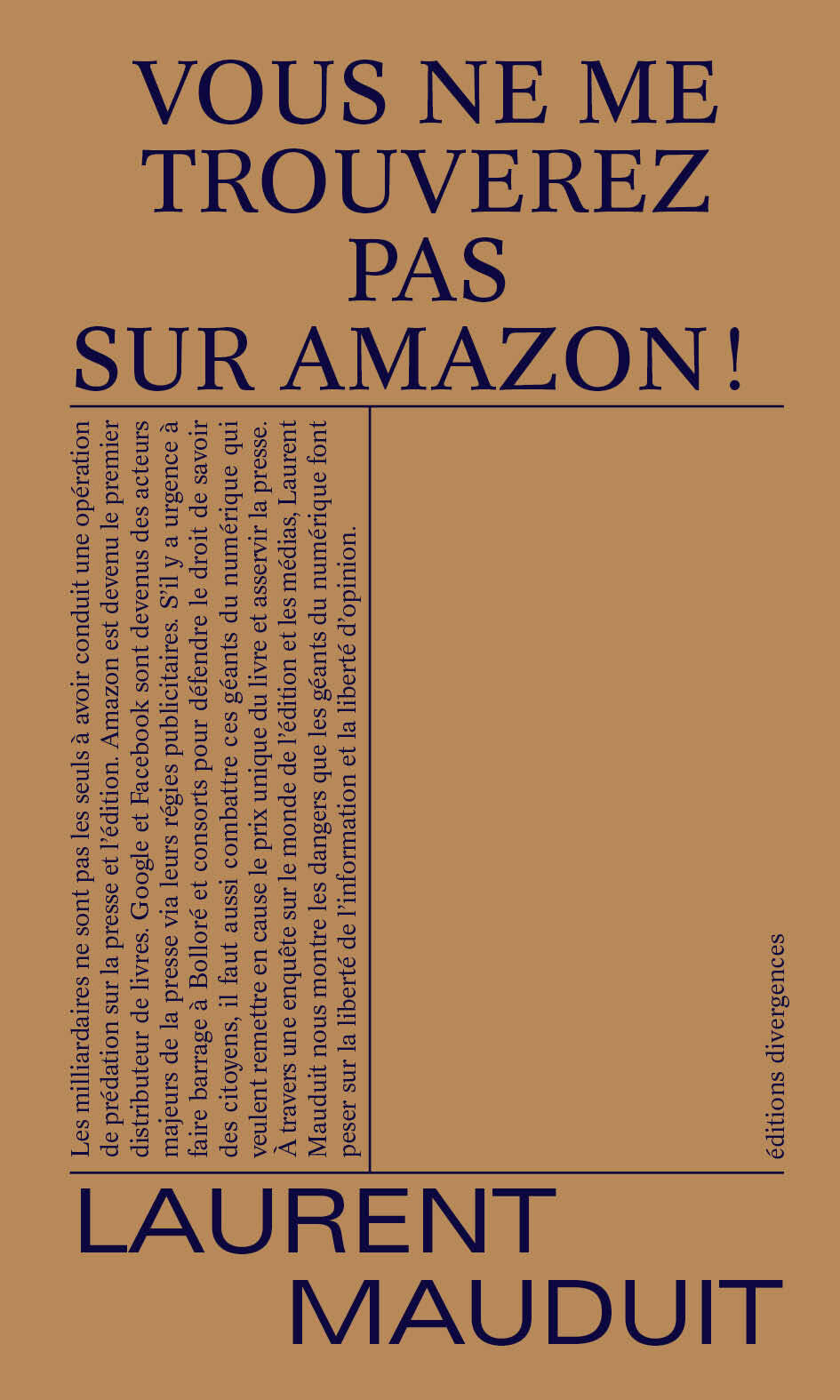 Vous ne me trouverez pas sur Amazon ! 