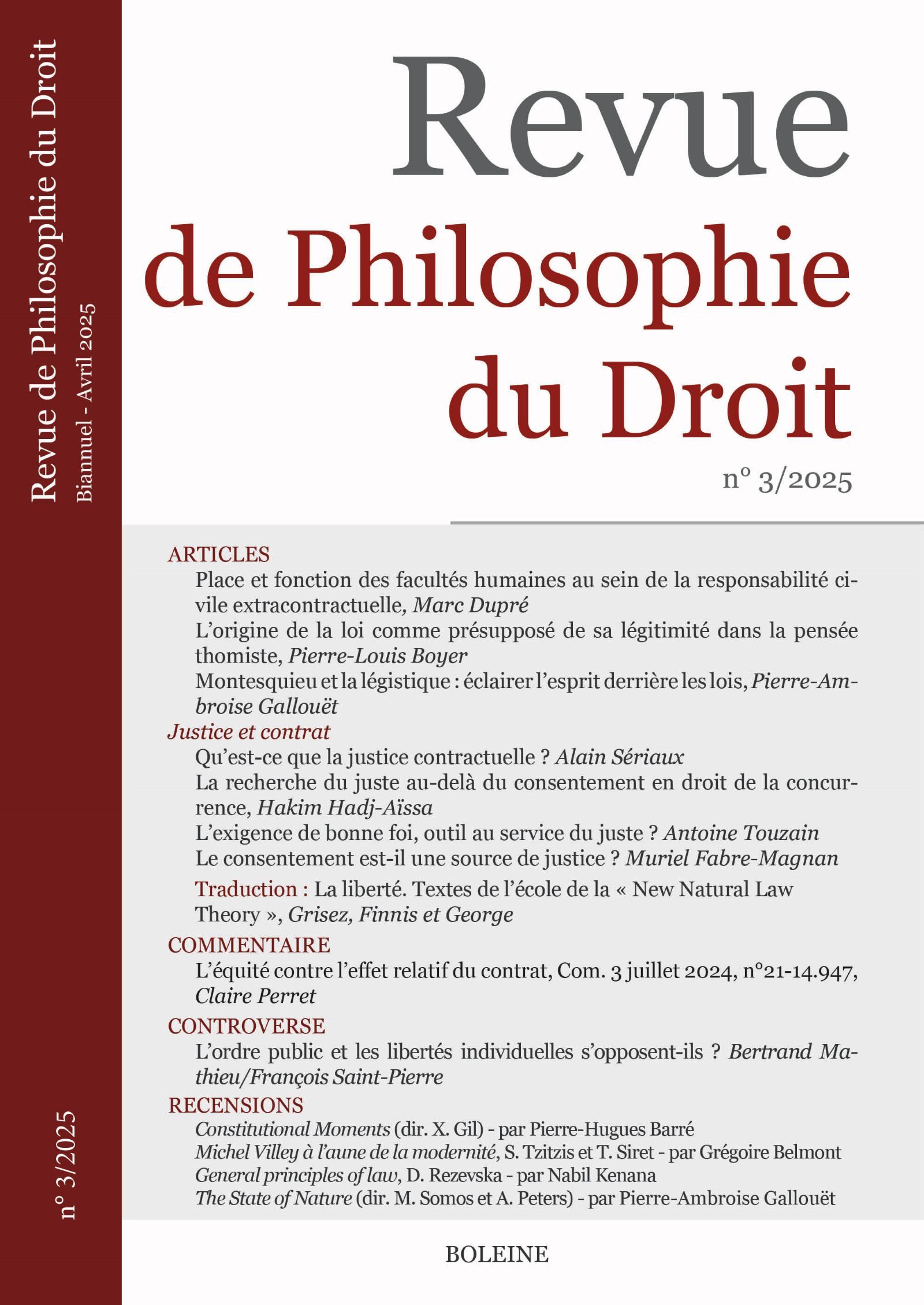 Revue de Philosophie du Droit 3/2025