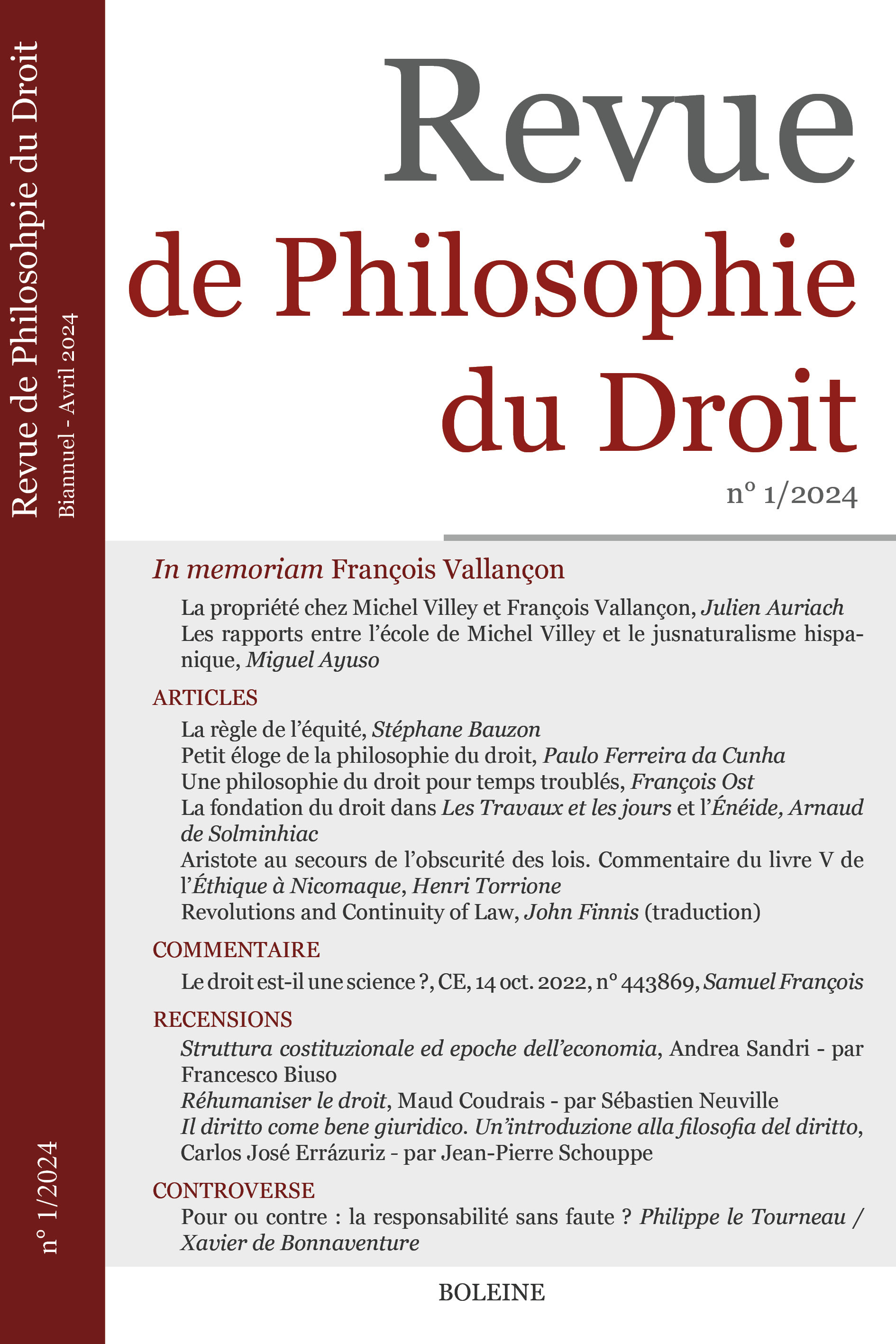 Revue de Philosophie du Droit n° 1