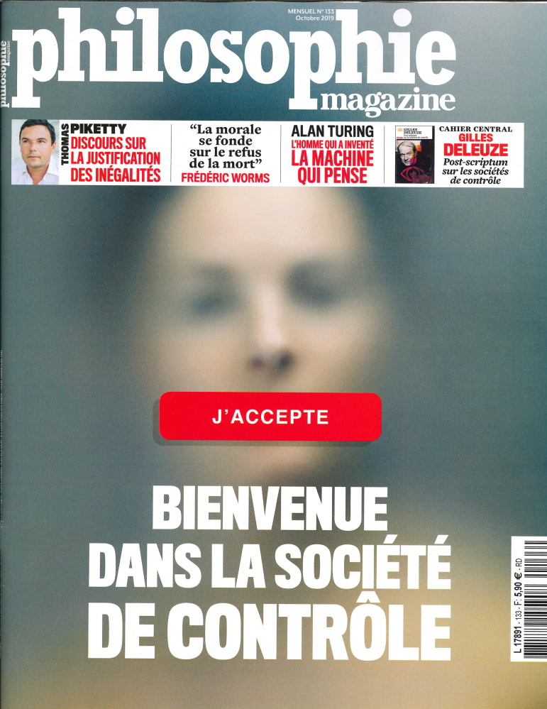 Philosophie Magazine n°133 Bienvenue dans la societe de contrôle  - octobre 2019