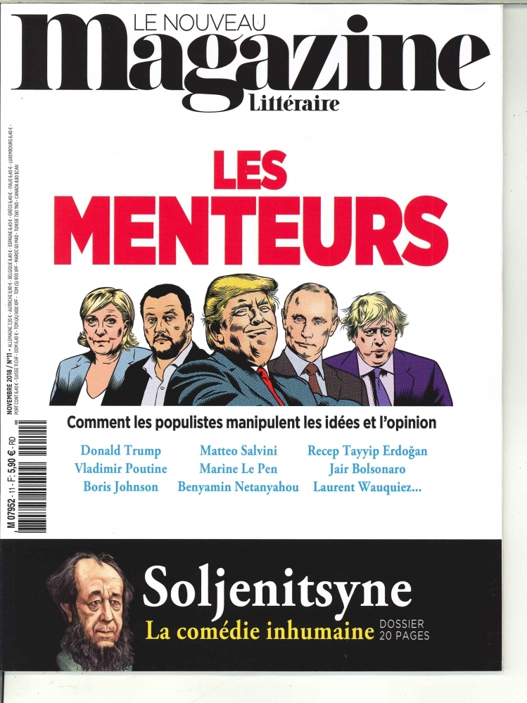 Le Nouveau Magazine Littéraire N°11 Les menteurs  - novembre 2018