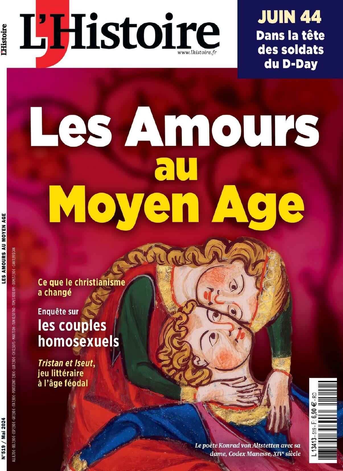 L'Histoire n°519 : Les amours au Moyen Âge - Mai 2024
