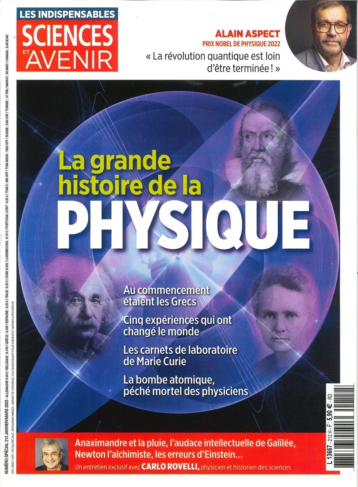 Sciences et Avenir HS n°212 :  La grand histoire de la physique Décembre Janvier 2023