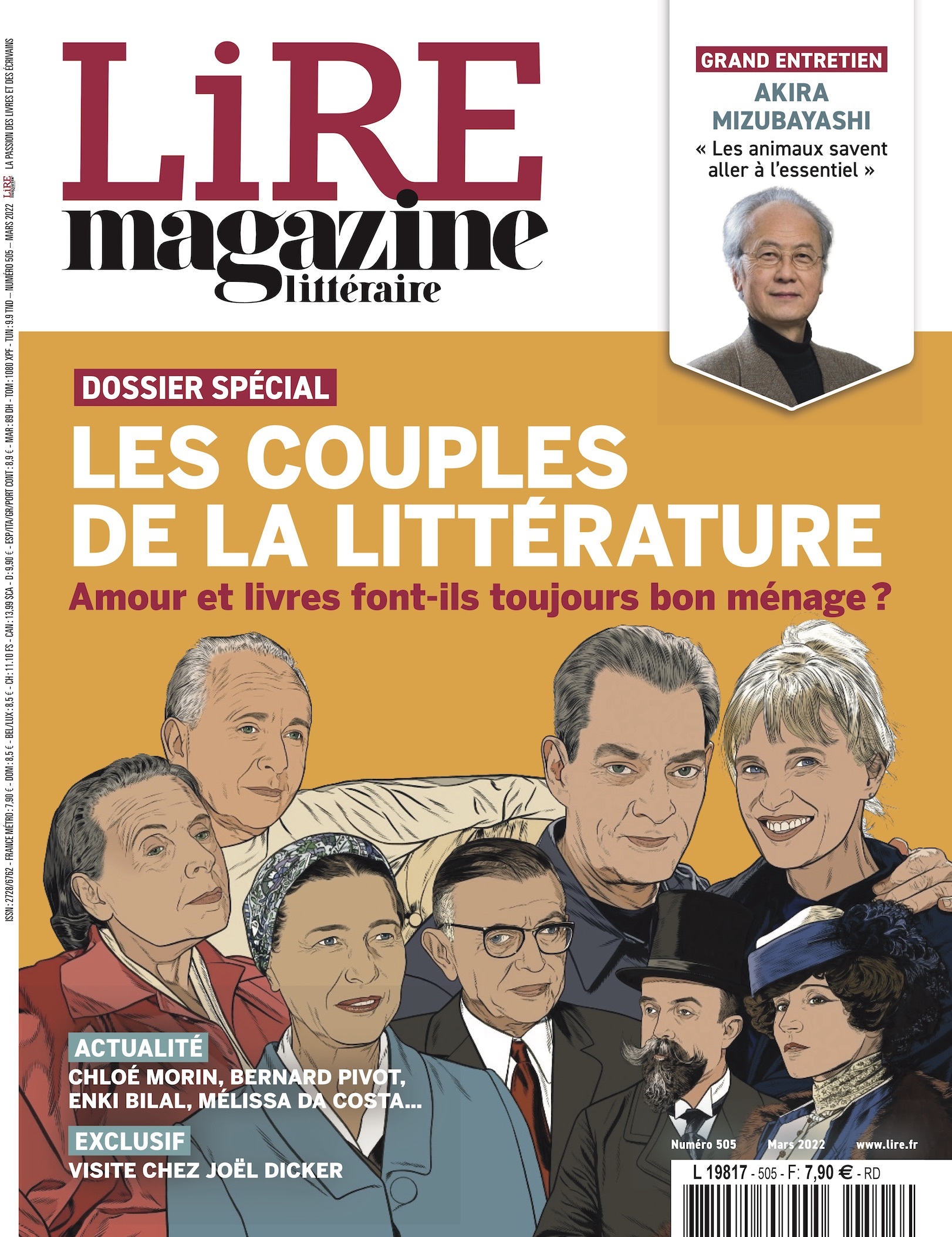 Lire Magazine Littéraire n°505 - Les couples de la littérature - Mars 2022
