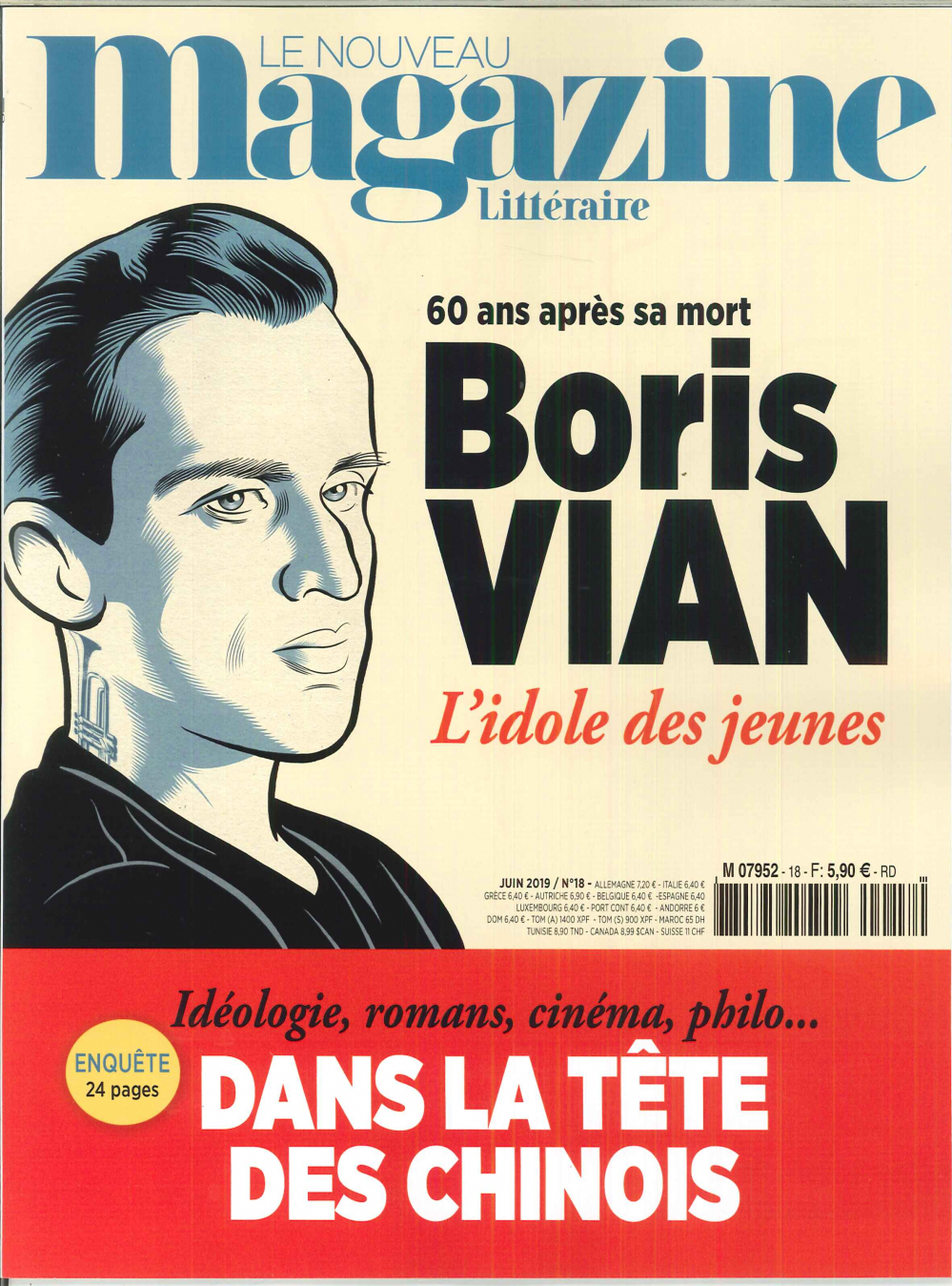 Le Nouveau Magazine Littéraire N°18 Boris Vian - juin 2019