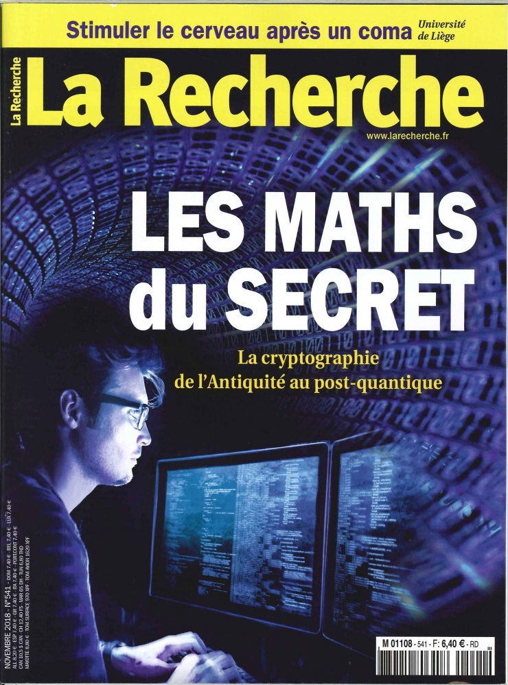 La Recherche N°541 Les maths du secret  - novembre 2018