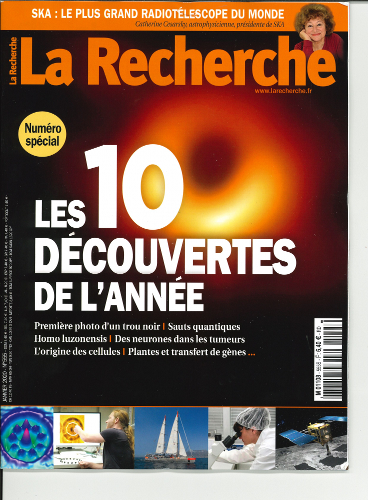 La Recherche N°555 Les 10 decouvertes de l'année  - janvier 2020