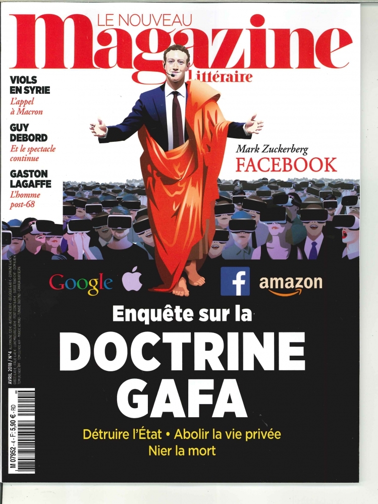 Le Nouveau Magazine Littéraire N°4  Doctrine Gafa - avril 2018