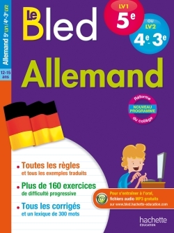 Cahier Bled Allemand niveau A2 : 5e LV1 / 4e-3e LV2