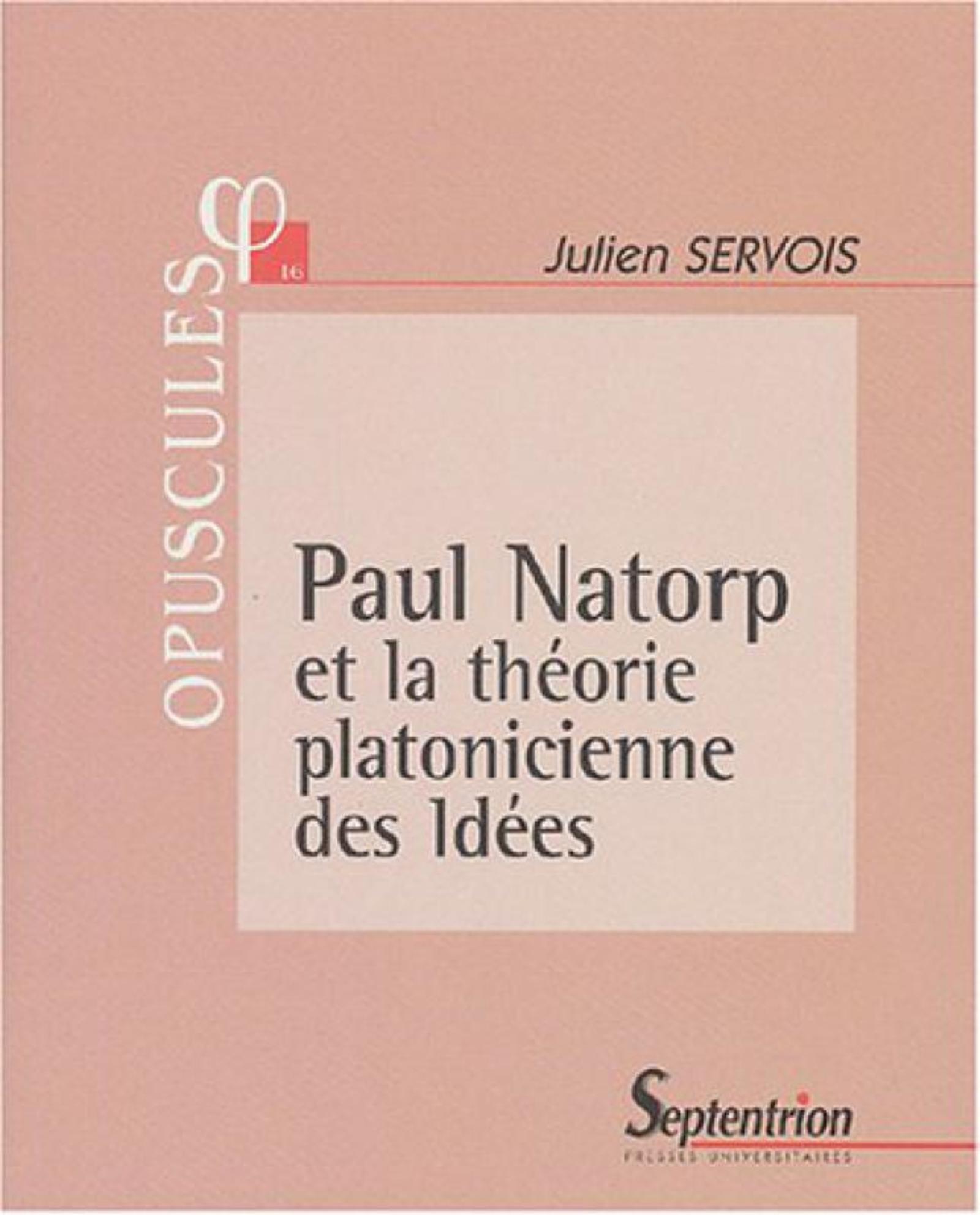 Paul Natorp et la théorie platonicienne des idées
