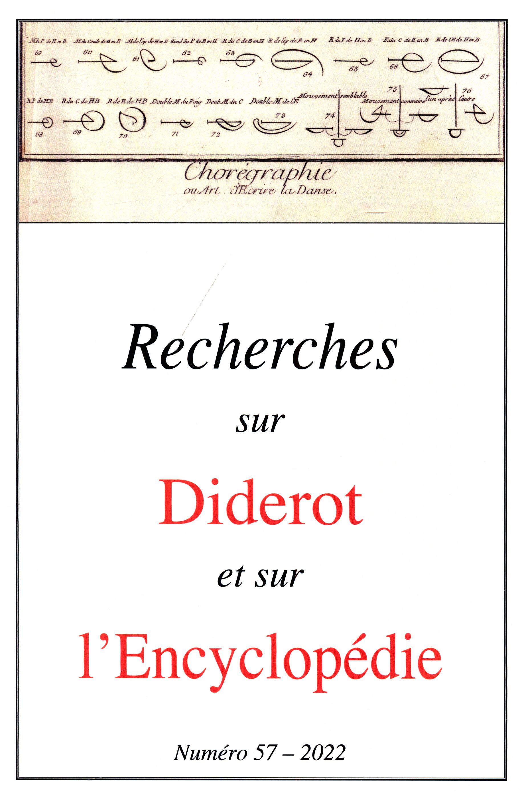 Revue Recherches sur Diderot et sur l’Encyclopédie 57 - 2022