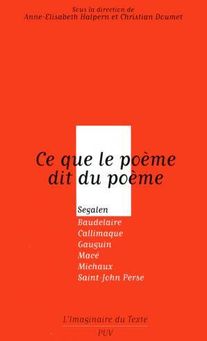 Ce que le poème dit du poème. segalen, baudelaire, callimaque, gauguin, mace, mi