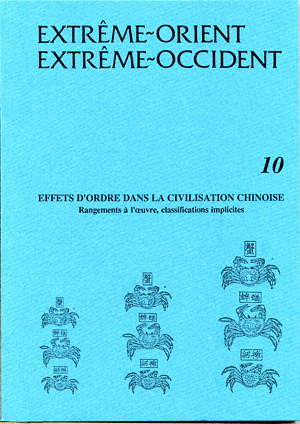 Effets d'ordre dans la civilisation chinoise rangements à l'oeuvre, classificati