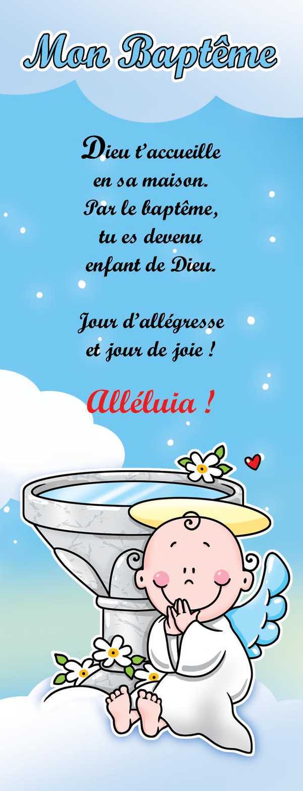 Lot de 20 - Signet Mon Bapteme ANGE Dieu t'accueille