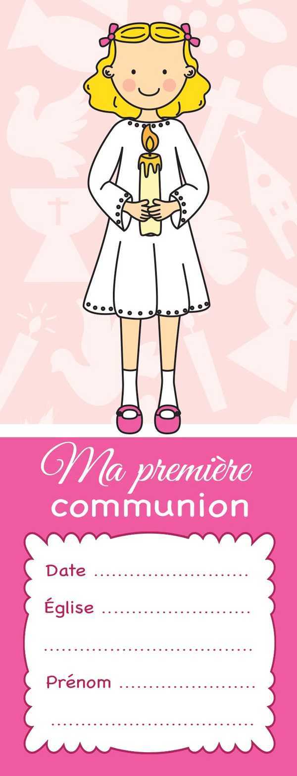 Lot de 20 - Signet Communion invitation Communiante