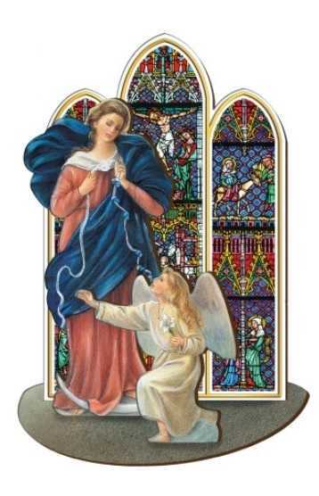 Marie qui défait les noeuds - Saint en bois à assembler (taille 12 cm)