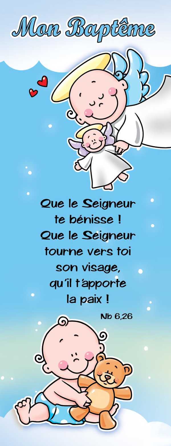 Lot de 20 - Signet Mon Bapteme ANGE Que le Seigneur te bénisse !