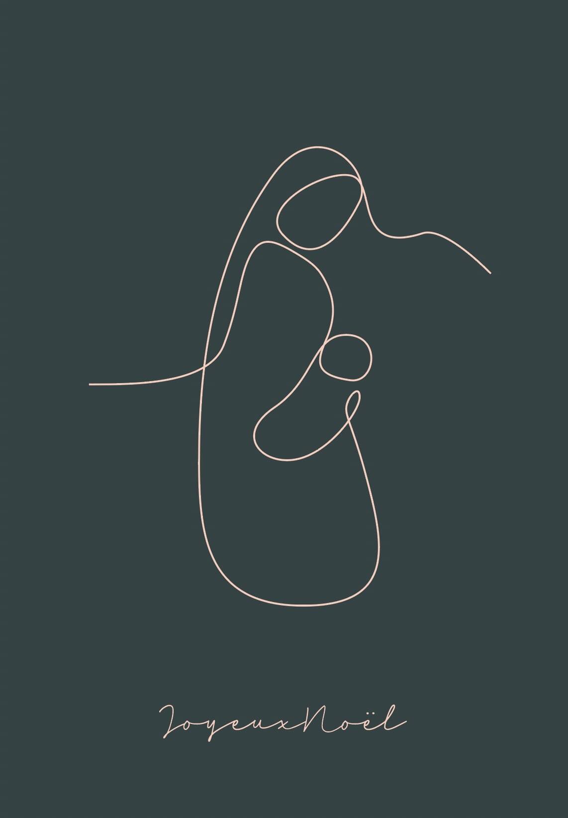 Lot de 10 cartes double Noël Emany - Vierge enfant