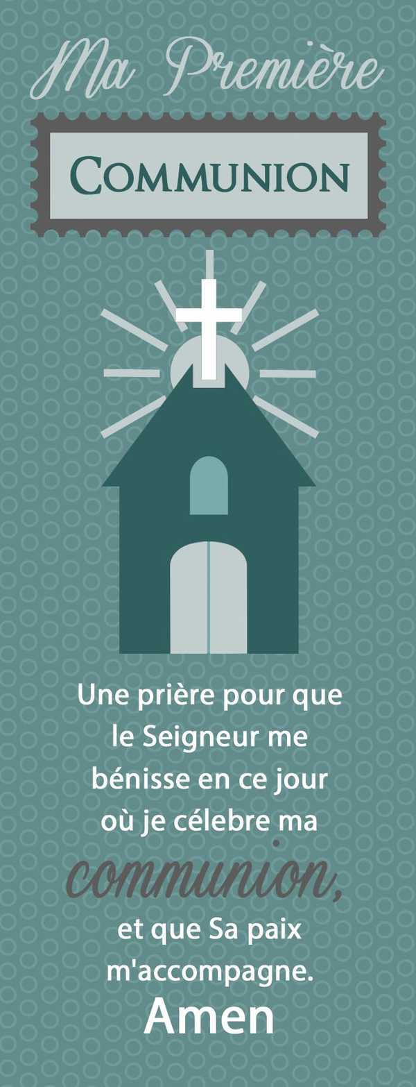 Lot de 20 - Signet Ma première communion Vintage Une prière pour que le Seigneur...Eglise