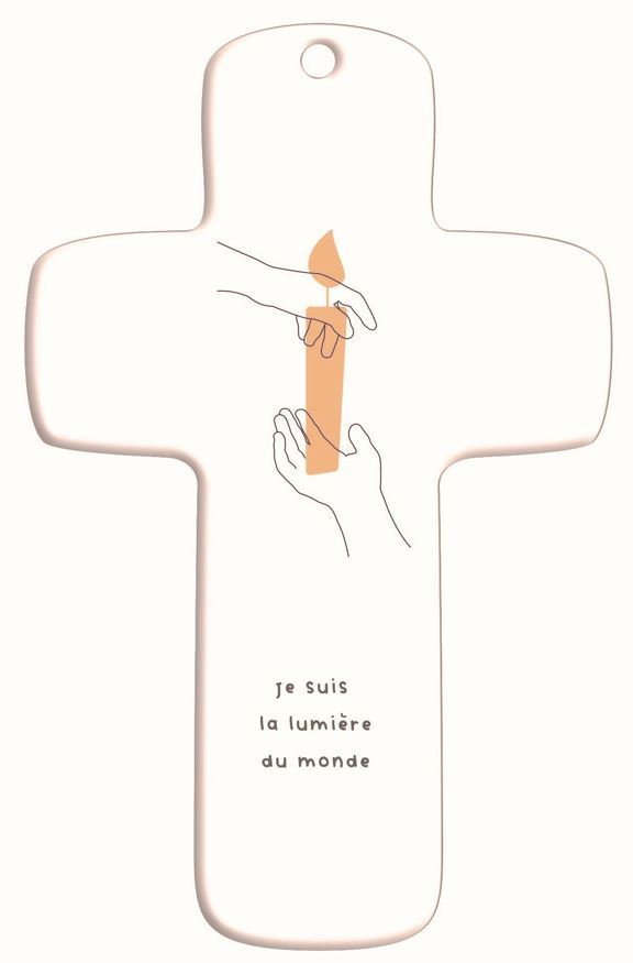 Croix bois imprimée Sisters 35 - Je suis la lumière du monde