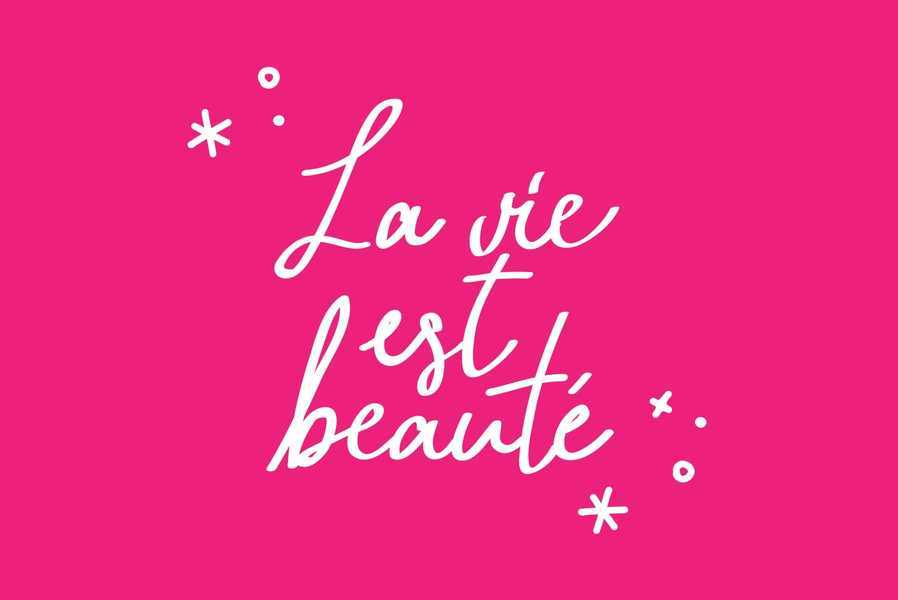 Carte simple La vie est beauté